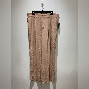 Wild Fable Women's Wide Leg Pants Brown Tan Casual Work Pockets Size L NWT